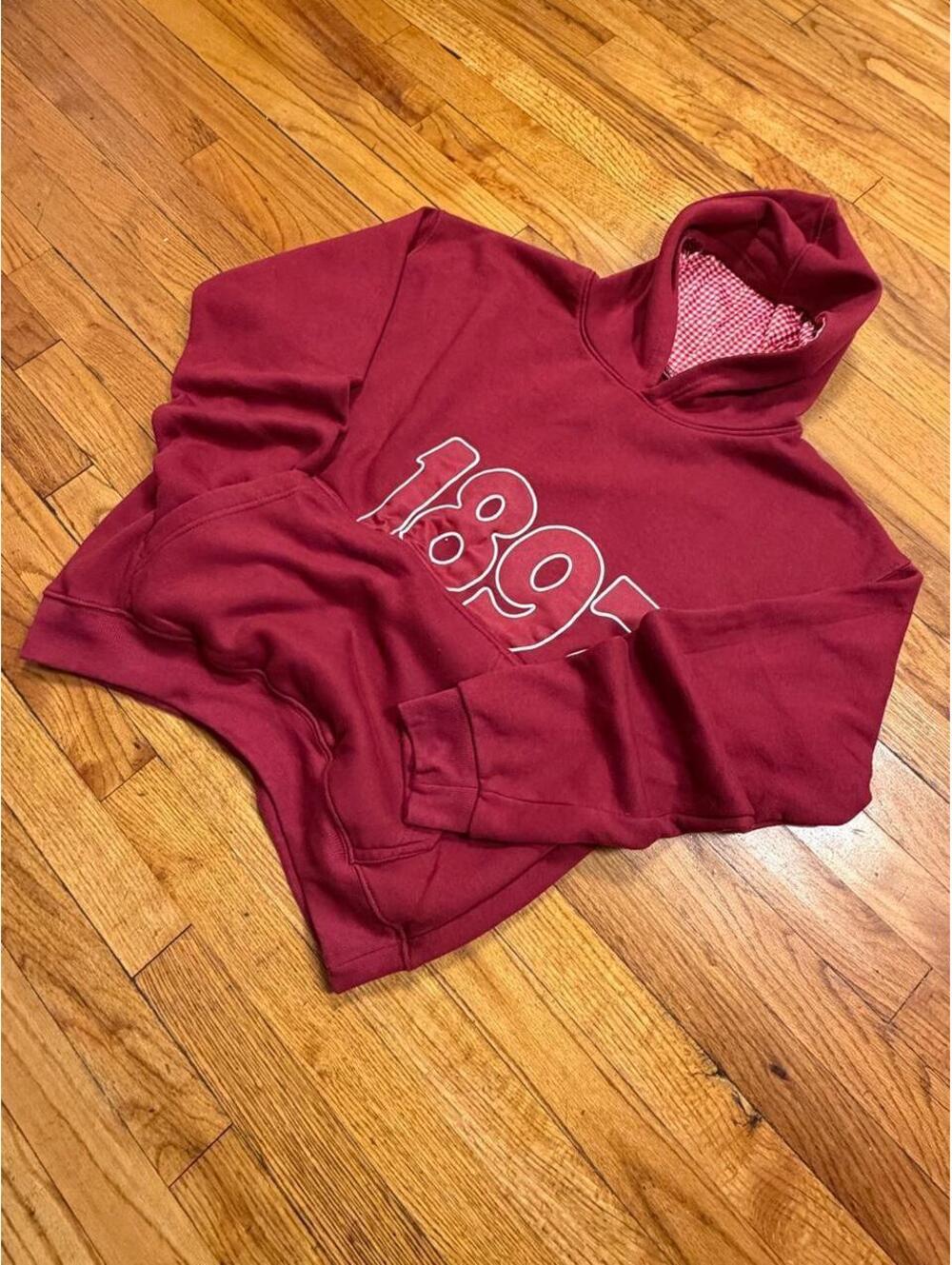 Women's Burgundy and Red Hoody